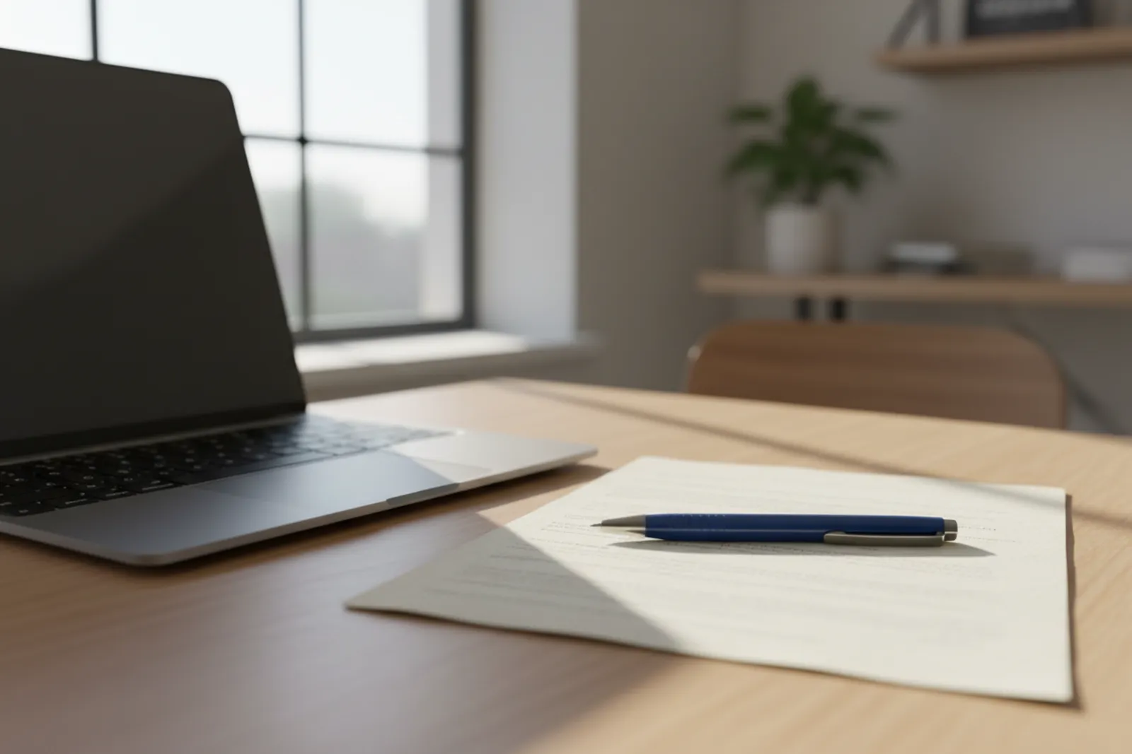 Un document imprime et un ordinateur portable sur un bureau