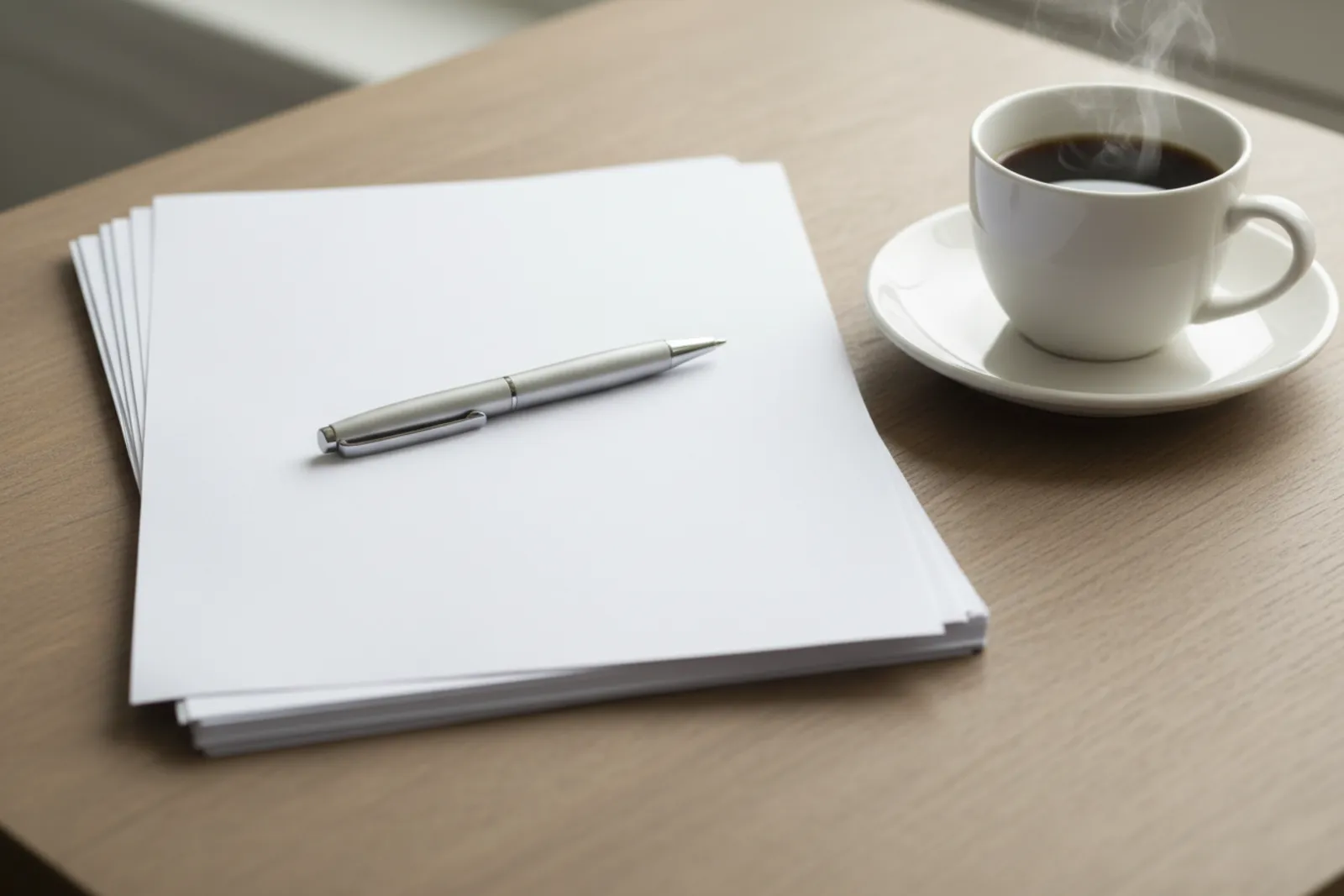 Un contrat et un stylo poses sur une table